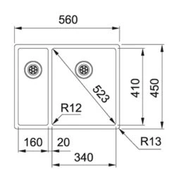 Franke Shop -Franke Shop 1 2 127.0369.916 dimensions